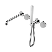 Serenity Shower System Spout Carrara Handle And Slim Shower Chrome gallery detail image