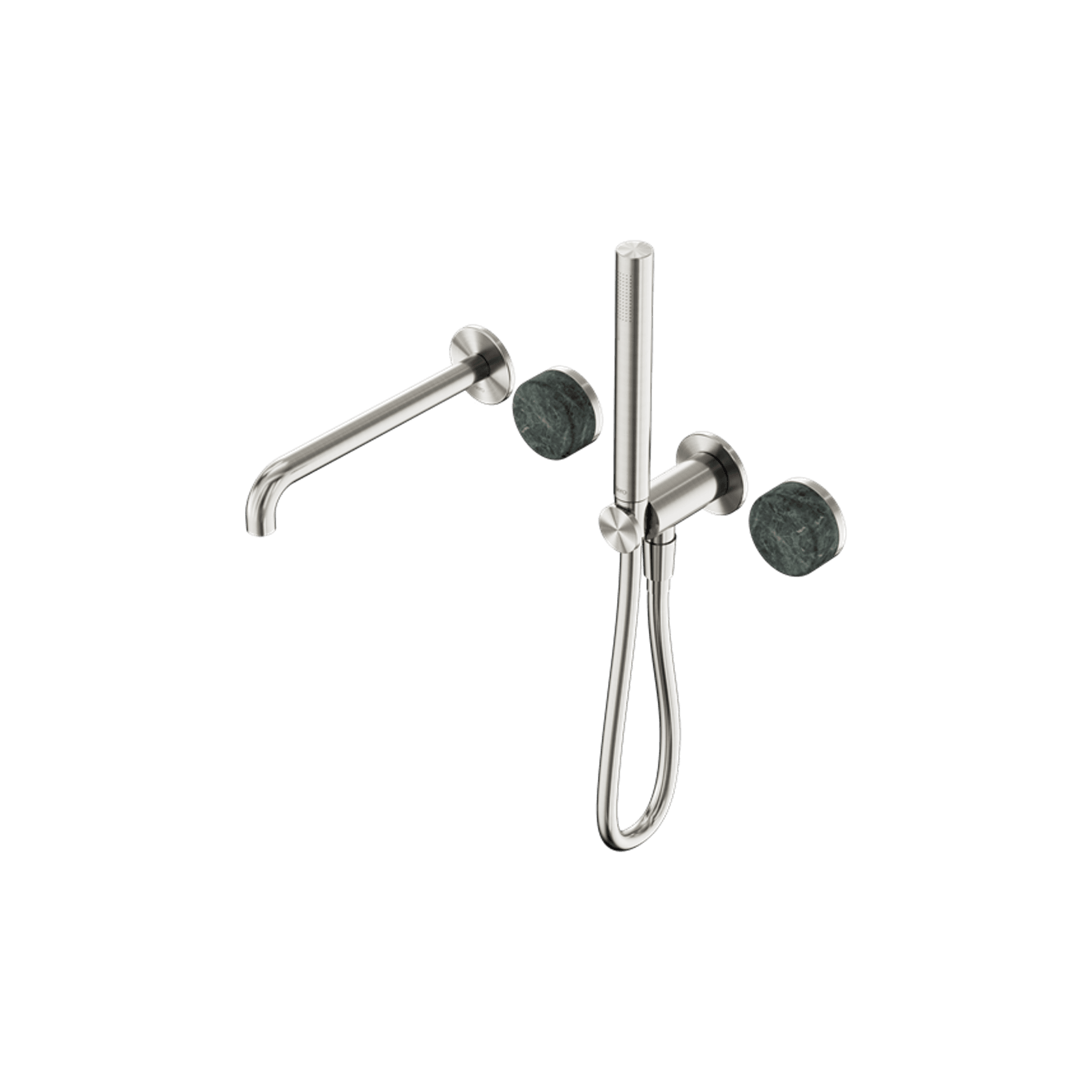 Serenity Shower System Spout Verde Alpi Handle And Slim Shower Brushed Nickel gallery detail image
