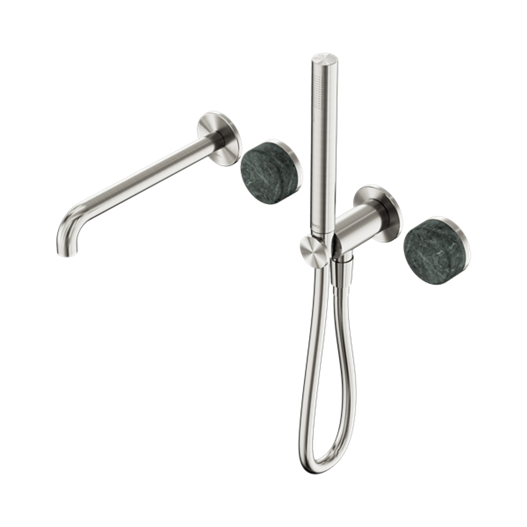 Serenity Shower System Spout Verde Alpi Handle And Slim Shower Brushed Nickel gallery detail image