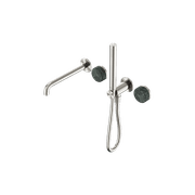 Serenity Shower System Spout Verde Alpi Handle And Slim Shower Brushed Nickel gallery detail image