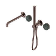 Serenity Shower System Spout Verde Alpi Handle And Slim Shower Brushed Bronze gallery detail image