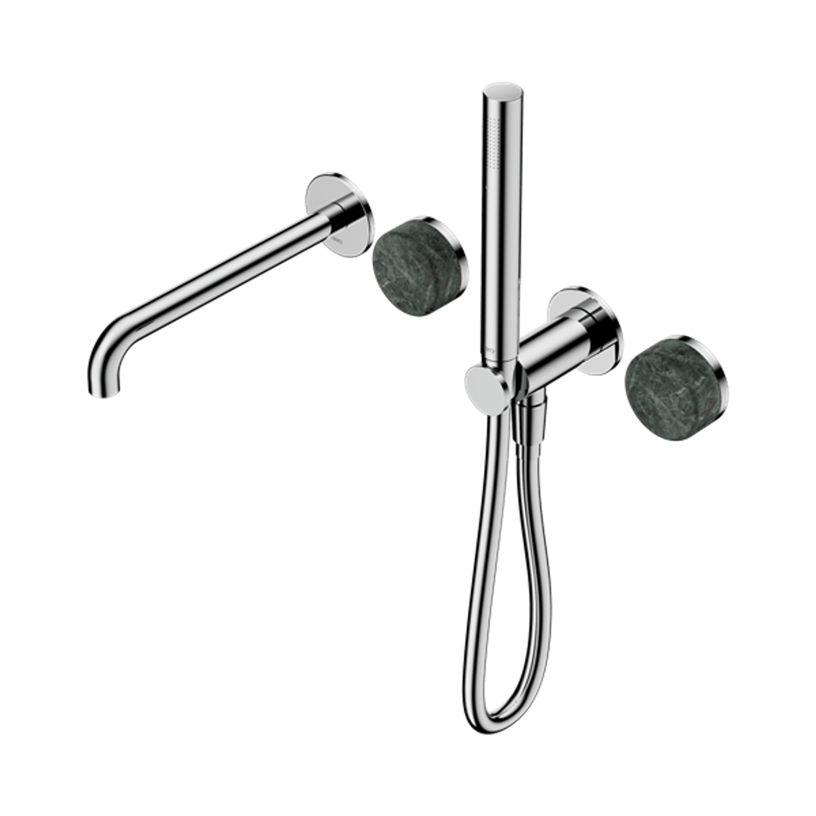 Serenity Shower System Spout Verde Alpi Handle And Slim Shower Chrome gallery detail image