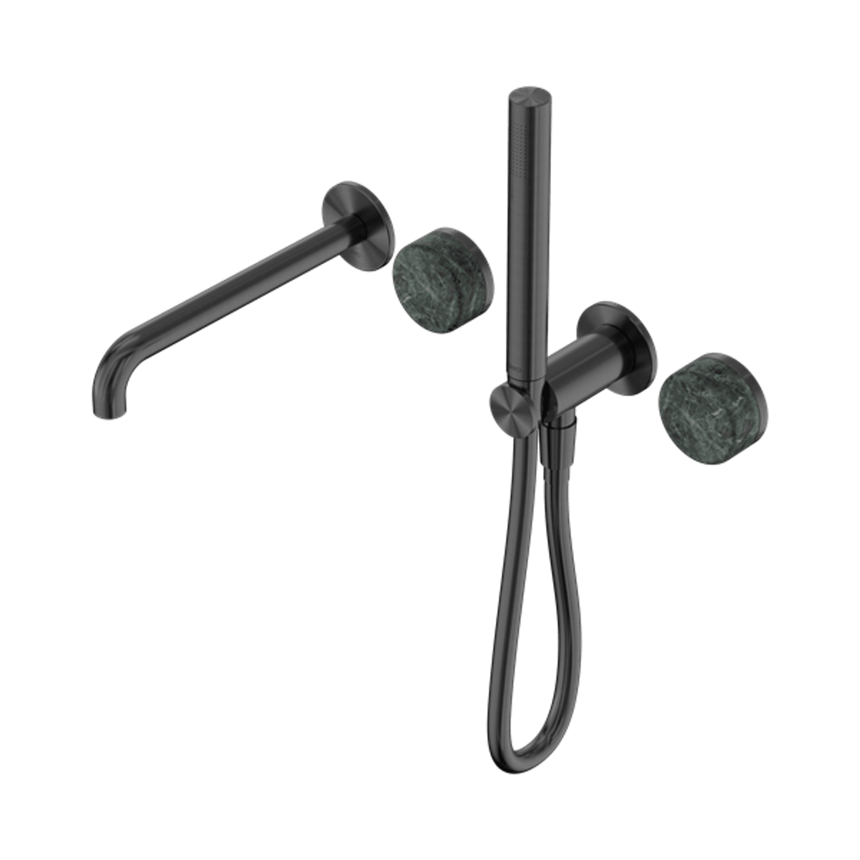 Serenity Shower System Spout Verde Alpi Handle And Slim Shower Gun Metal gallery detail image