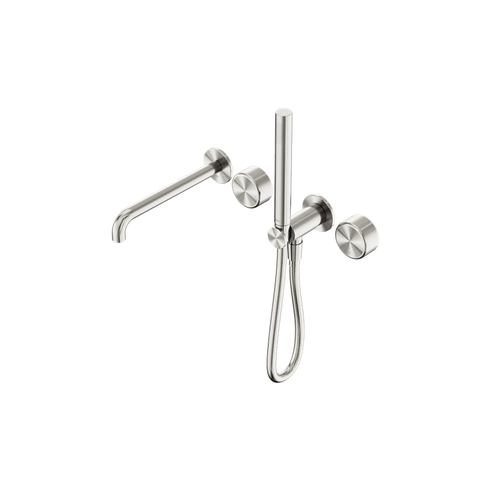 Serenity Shower System Spout Metal Handle And Slim Shower Brushed Nickel gallery detail image