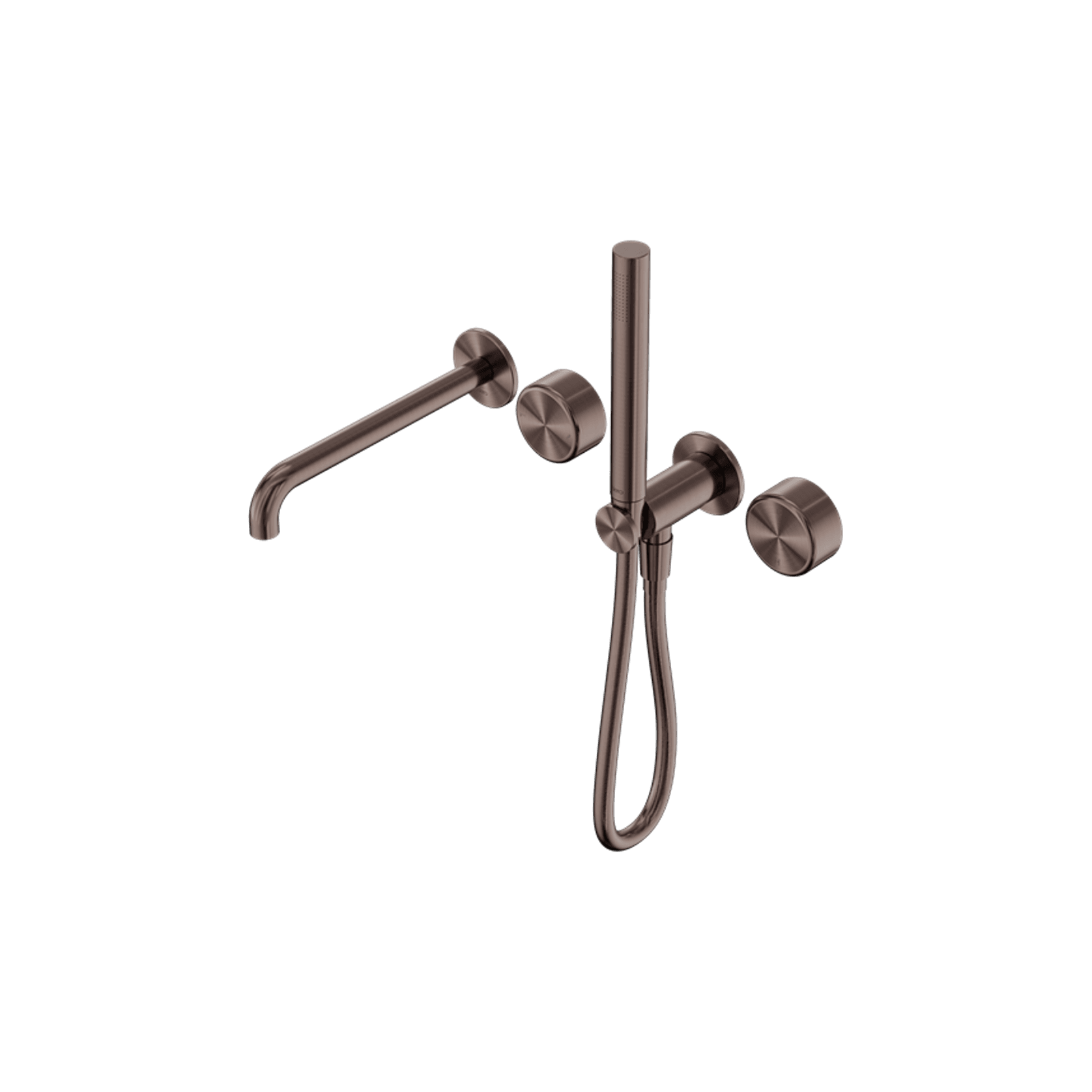 Serenity Shower System Spout Metal Handle And Slim Shower Brushed Bronze gallery detail image
