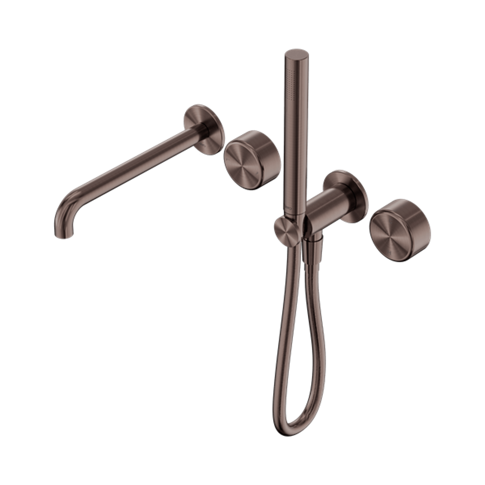 Serenity Shower System Spout Metal Handle And Slim Shower Brushed Bronze gallery detail image
