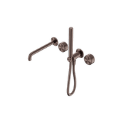 Serenity Shower System Spout Metal Handle And Slim Shower Brushed Bronze gallery detail image