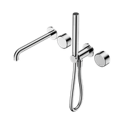Serenity Shower System Spout Metal Handle And Slim Shower Chrome gallery detail image