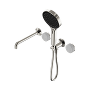 Serenity Shower System Spout Carrara Handle And Serenity Hand Shower Brushed Nickel gallery detail image