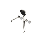 Serenity Shower System Spout Carrara Handle And Serenity Hand Shower Brushed Nickel gallery detail image