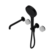 Serenity Shower System Spout Carrara Handle And Serenity Hand Shower Matte Black gallery detail image