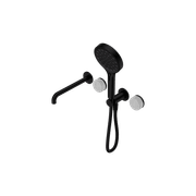 Serenity Shower System Spout Carrara Handle And Serenity Hand Shower Matte Black gallery detail image