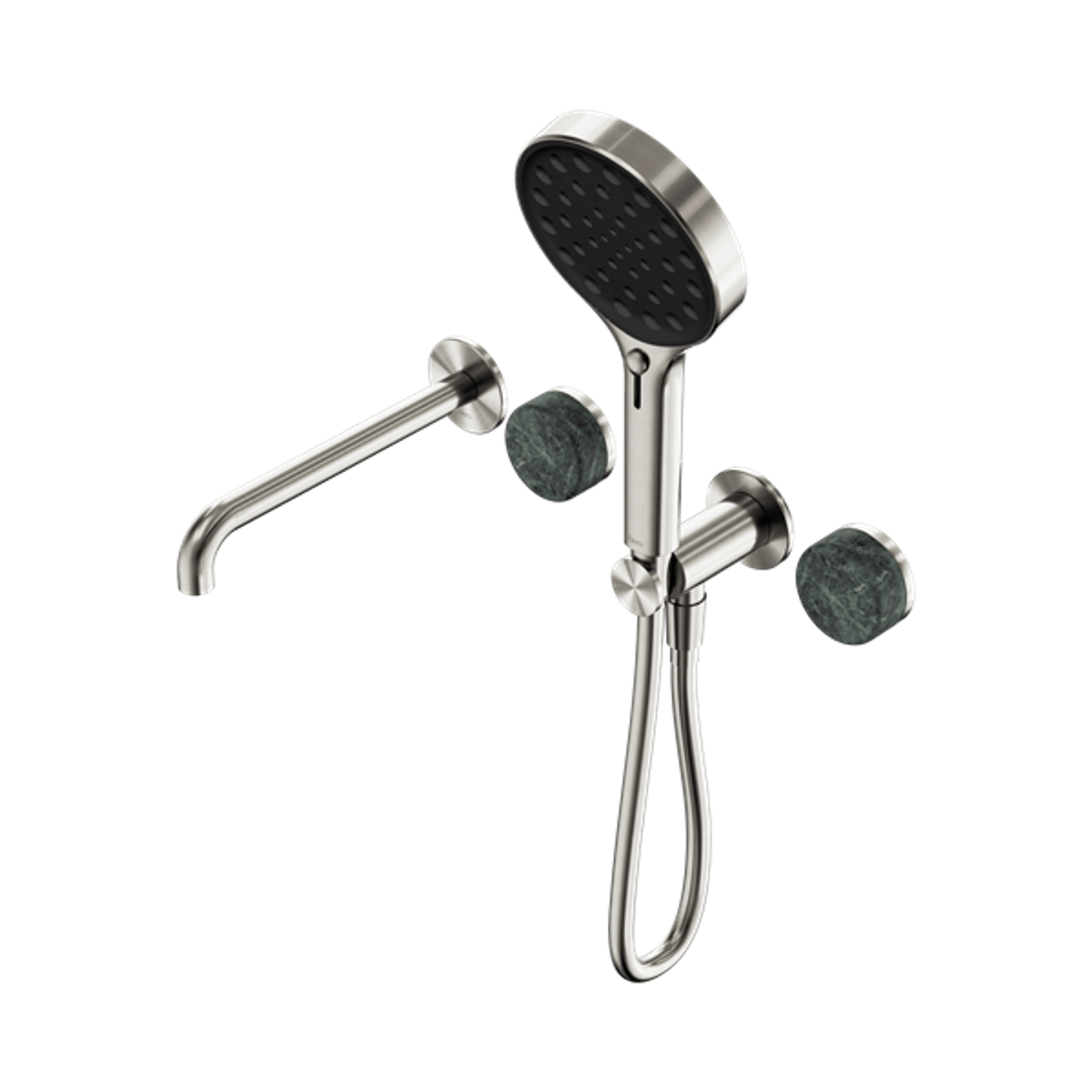 Serenity Shower System Spout Verde Alpi Handle And Serenity Hand Shower Brushed Nickel gallery detail image