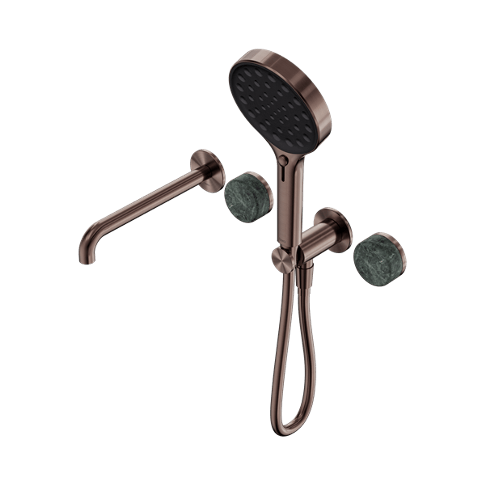 Serenity Shower System Spout Verde Alpi Handle And Serenity Hand Shower Brushed Bronze gallery detail image