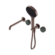 Serenity Shower System Spout Verde Alpi Handle And Serenity Hand Shower Brushed Bronze gallery detail image