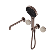 Serenity Shower System Spout Rome Travertine Handle And Serenity Hand Shower Brushed Bronze gallery detail image