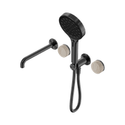 Serenity Shower System Spout Rome Travertine Handle And Serenity Hand Shower Gun Metal gallery detail image