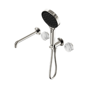 Serenity Shower System Spout Arabescato Corchia Handle And Serenity Hand Shower Brushed Nickel gallery detail image