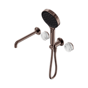 Serenity Shower System Spout Arabescato Corchia Handle And Serenity Hand Shower Brushed Bronze gallery detail image