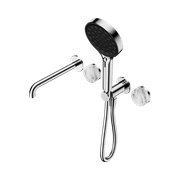 Serenity Shower System Spout Arabescato Corchia Handle And Serenity Hand Shower Chrome gallery detail image