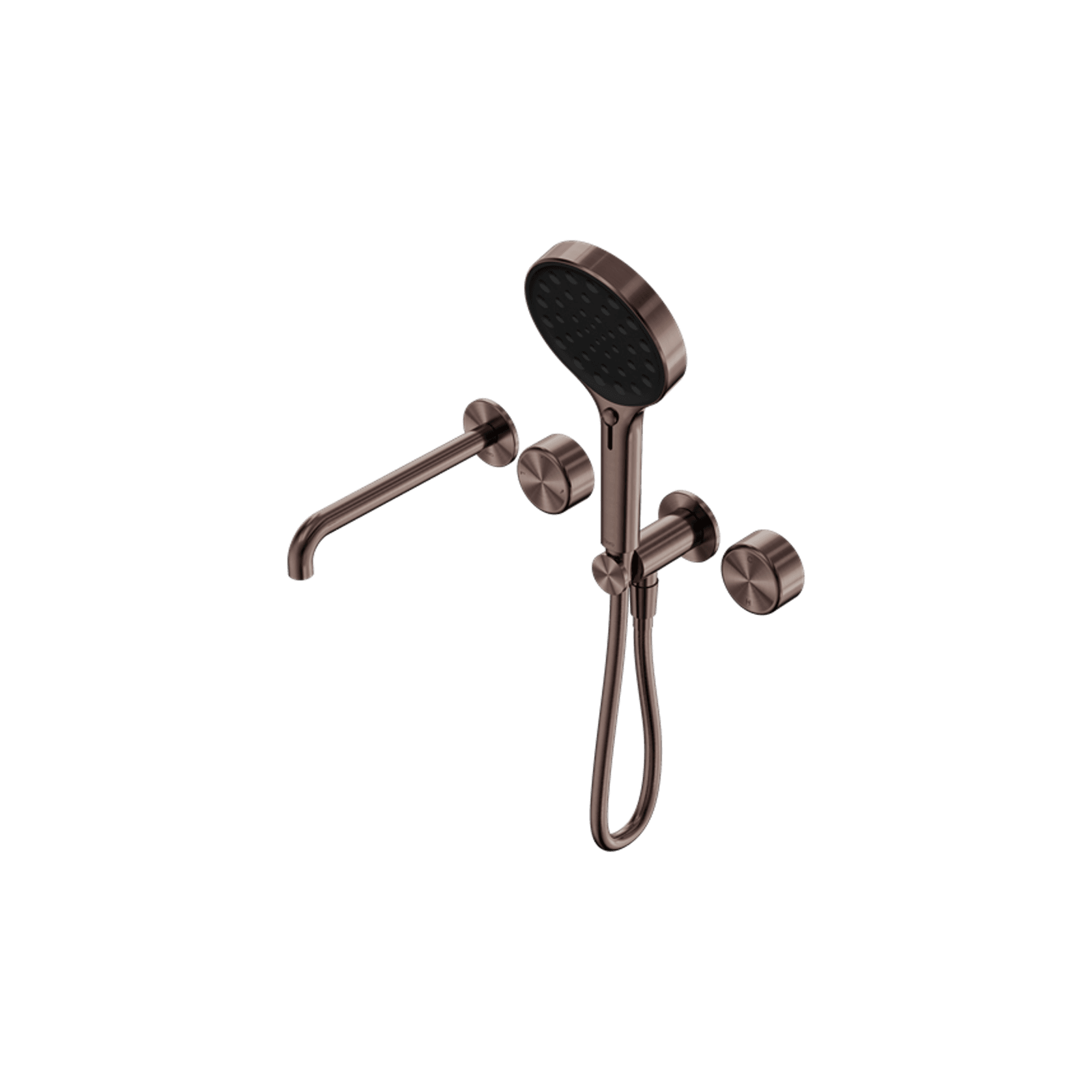 Serenity Shower System Spout Metal Handle And Serenity Hand Shower Brushed Bronze gallery detail image