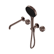 Serenity Shower System Spout Metal Handle And Serenity Hand Shower Brushed Bronze gallery detail image