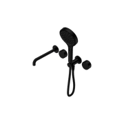 Serenity Shower System Spout Metal Handle And Serenity Hand Shower Matte Black gallery detail image