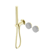 Serenity Shower System Carrara Handle And Slim Shower Brushed Gold gallery detail image