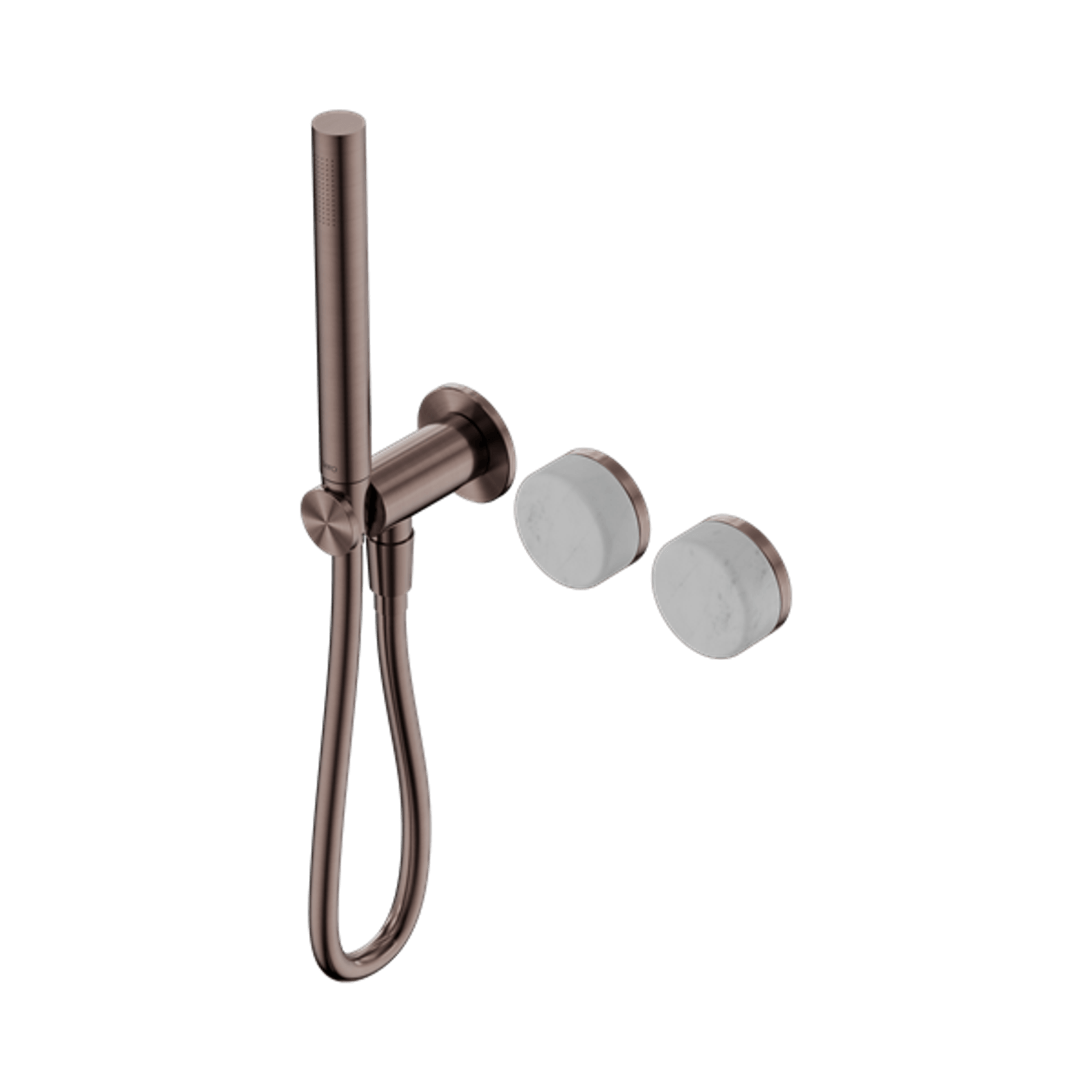 Serenity Shower System Carrara Handle And Slim Shower Brushed Bronze gallery detail image