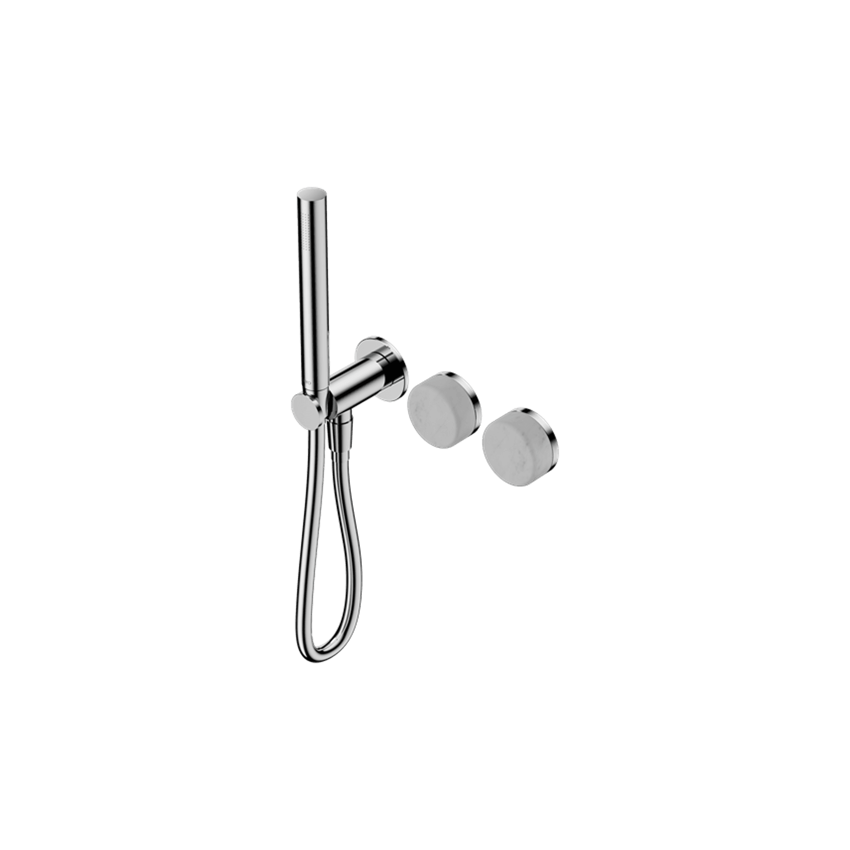 Serenity Shower System Carrara Handle And Slim Shower Chrome gallery detail image