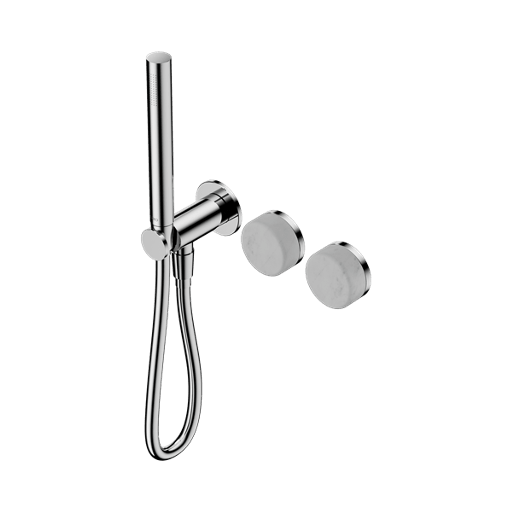 Serenity Shower System Carrara Handle And Slim Shower Chrome gallery detail image
