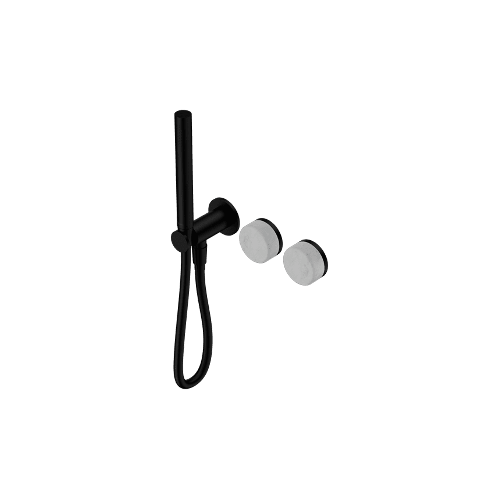 Serenity Shower System Carrara Handle And Slim Shower Matte Black gallery detail image