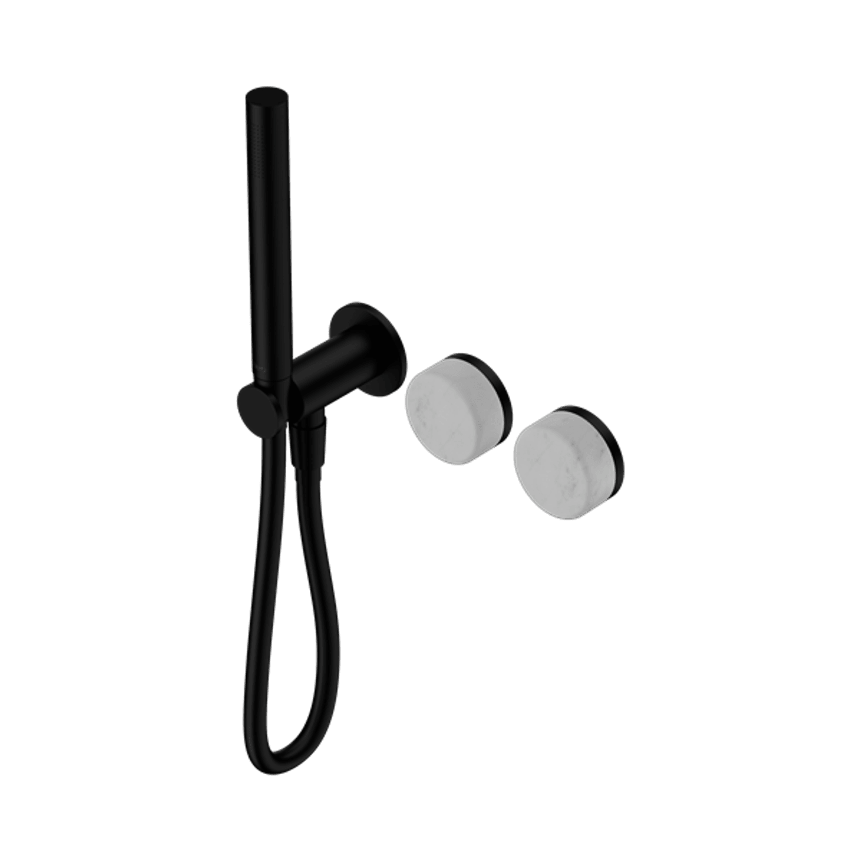 Serenity Shower System Carrara Handle And Slim Shower Matte Black gallery detail image