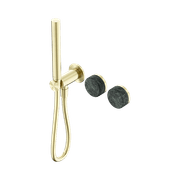 Serenity Shower System Verde Alpi Handle And Slim Shower Brushed Gold gallery detail image