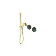 Serenity Shower System Verde Alpi Handle And Slim Shower Brushed Gold gallery detail image