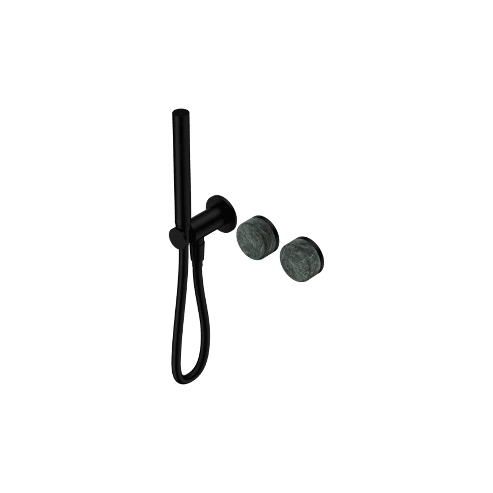 Serenity Shower System Verde Alpi Handle And Slim Shower Matte Black gallery detail image