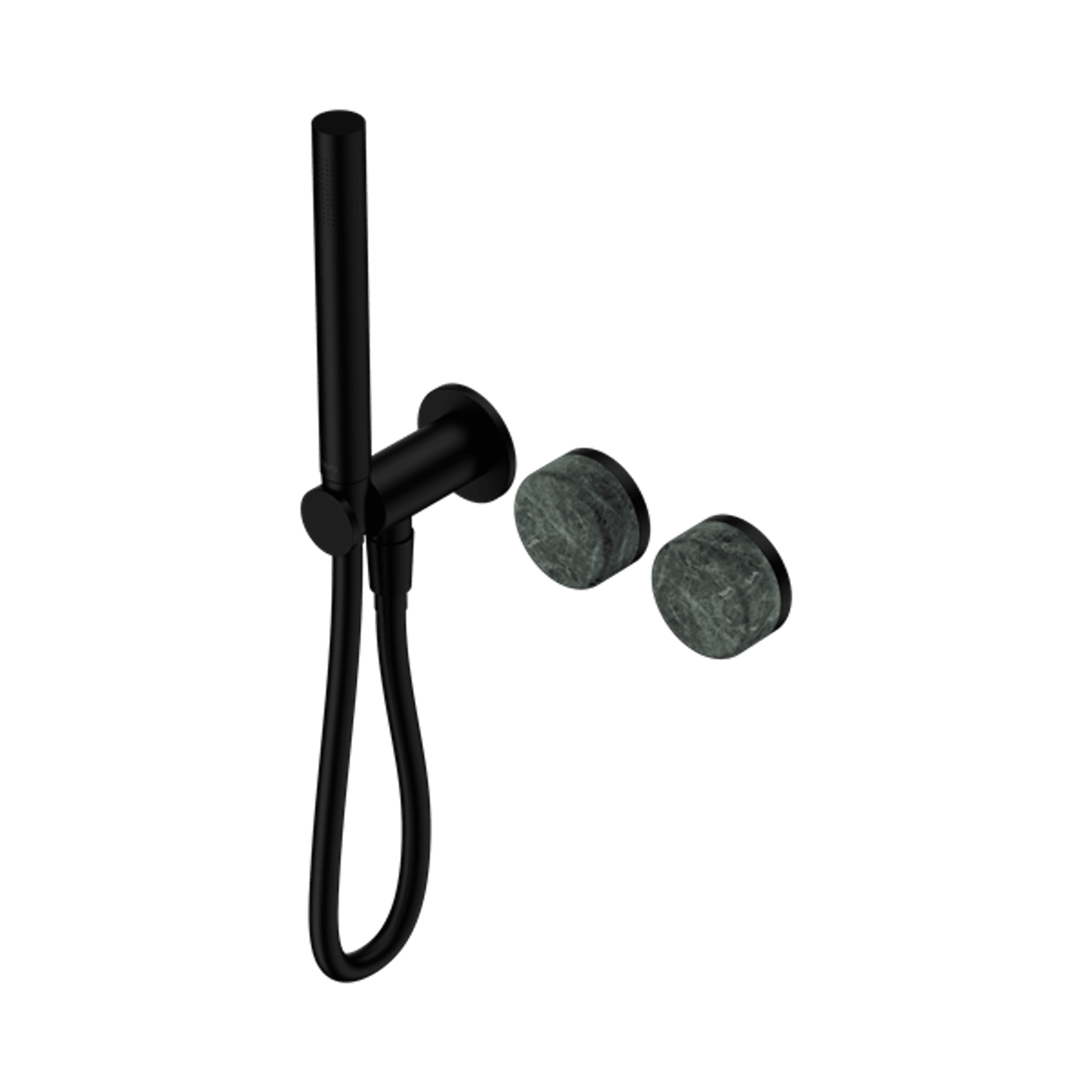 Serenity Shower System Verde Alpi Handle And Slim Shower Matte Black gallery detail image