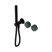 Serenity Shower System Verde Alpi Handle And Slim Shower Matte Black gallery detail image