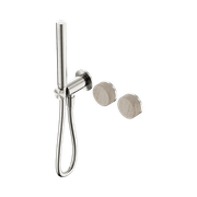 Serenity Shower System Rome Travertine Handle And Slim Shower Brushed Nickel gallery detail image