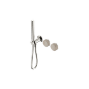 Serenity Shower System Rome Travertine Handle And Slim Shower Brushed Nickel gallery detail image