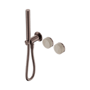 Serenity Shower System Rome Travertine Handle And Slim Shower Brushed Bronze gallery detail image