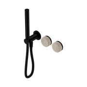 Serenity Shower System Rome Travertine Handle And Slim Shower Matte Black gallery detail image
