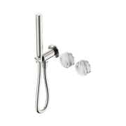 Serenity Shower System Arabescato Corchia Handle And Slim Shower Brushed Nickel gallery detail image