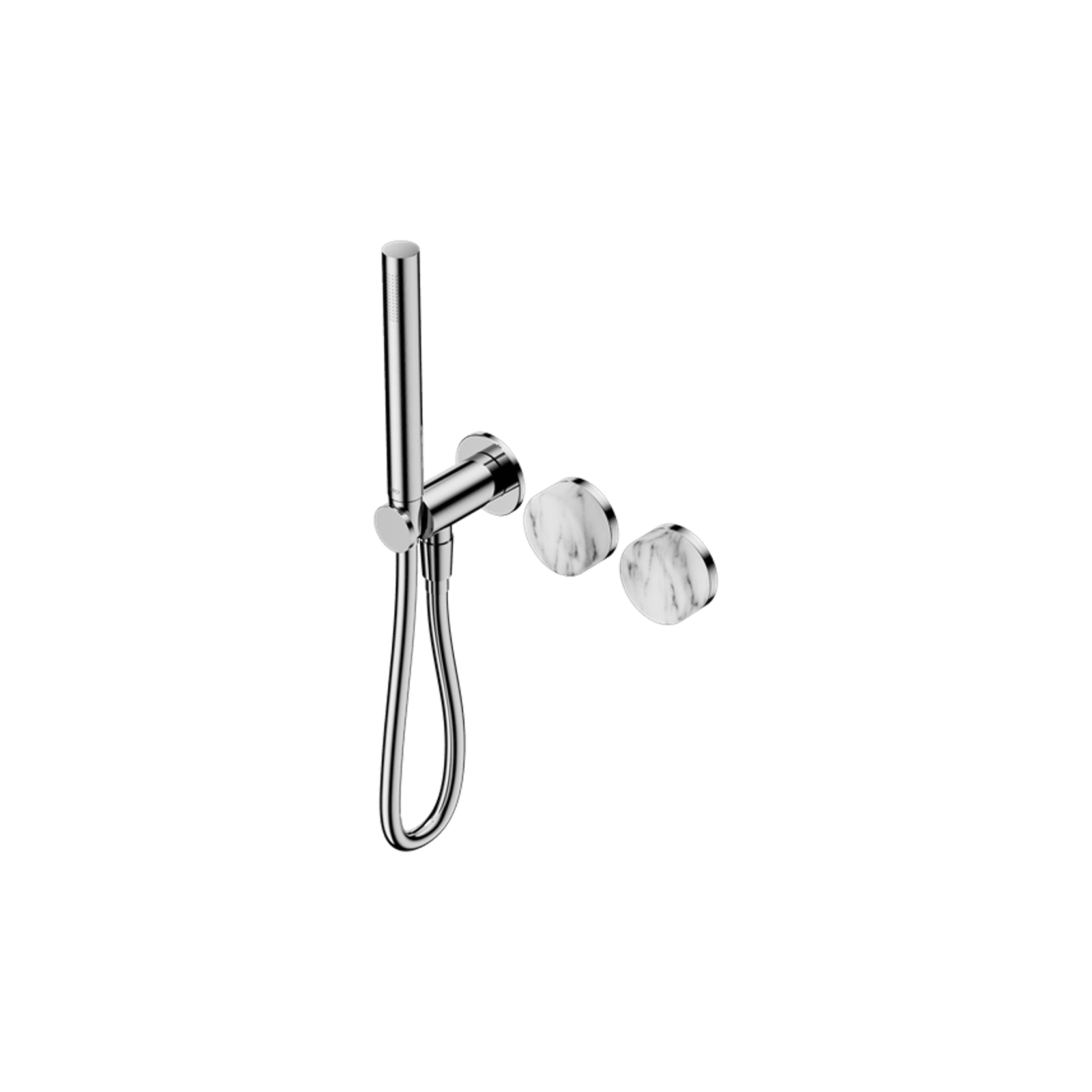 Serenity Shower System Arabescato Corchia Handle And Slim Shower Chrome gallery detail image