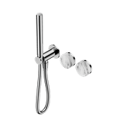Serenity Shower System Arabescato Corchia Handle And Slim Shower Chrome gallery detail image
