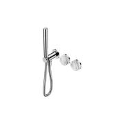 Serenity Shower System Arabescato Corchia Handle And Slim Shower Chrome gallery detail image