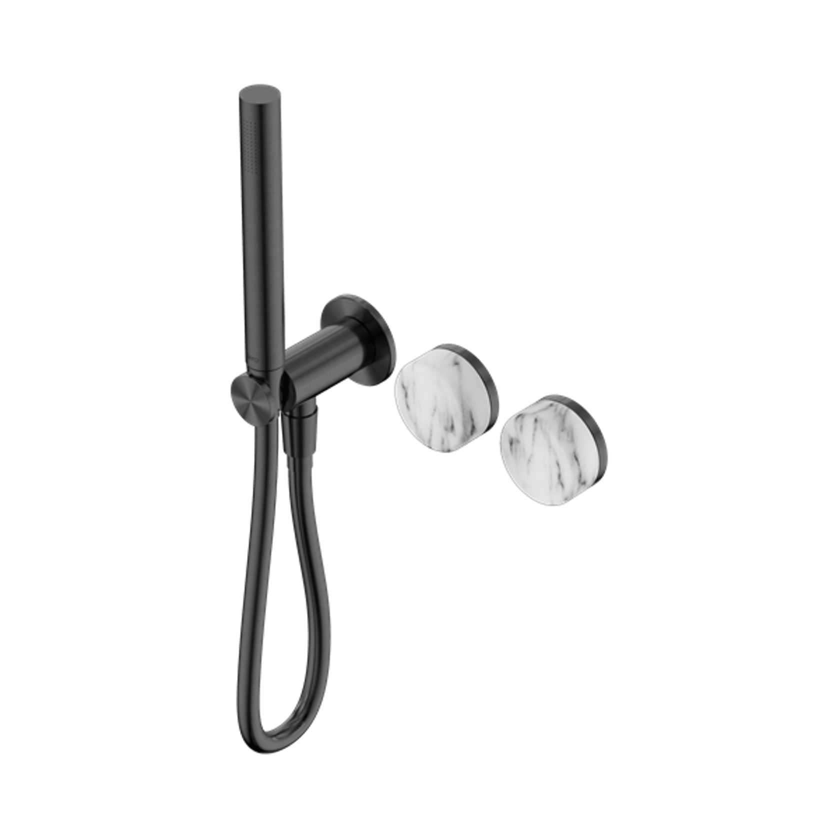 Serenity Shower System Arabescato Corchia Handle And Slim Shower Gun Metal gallery detail image