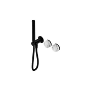 Serenity Shower System Arabescato Corchia Handle And Slim Shower Matte Black gallery detail image