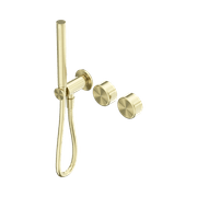 Serenity Shower System Metal Handle And Slim Shower Brushed Gold gallery detail image