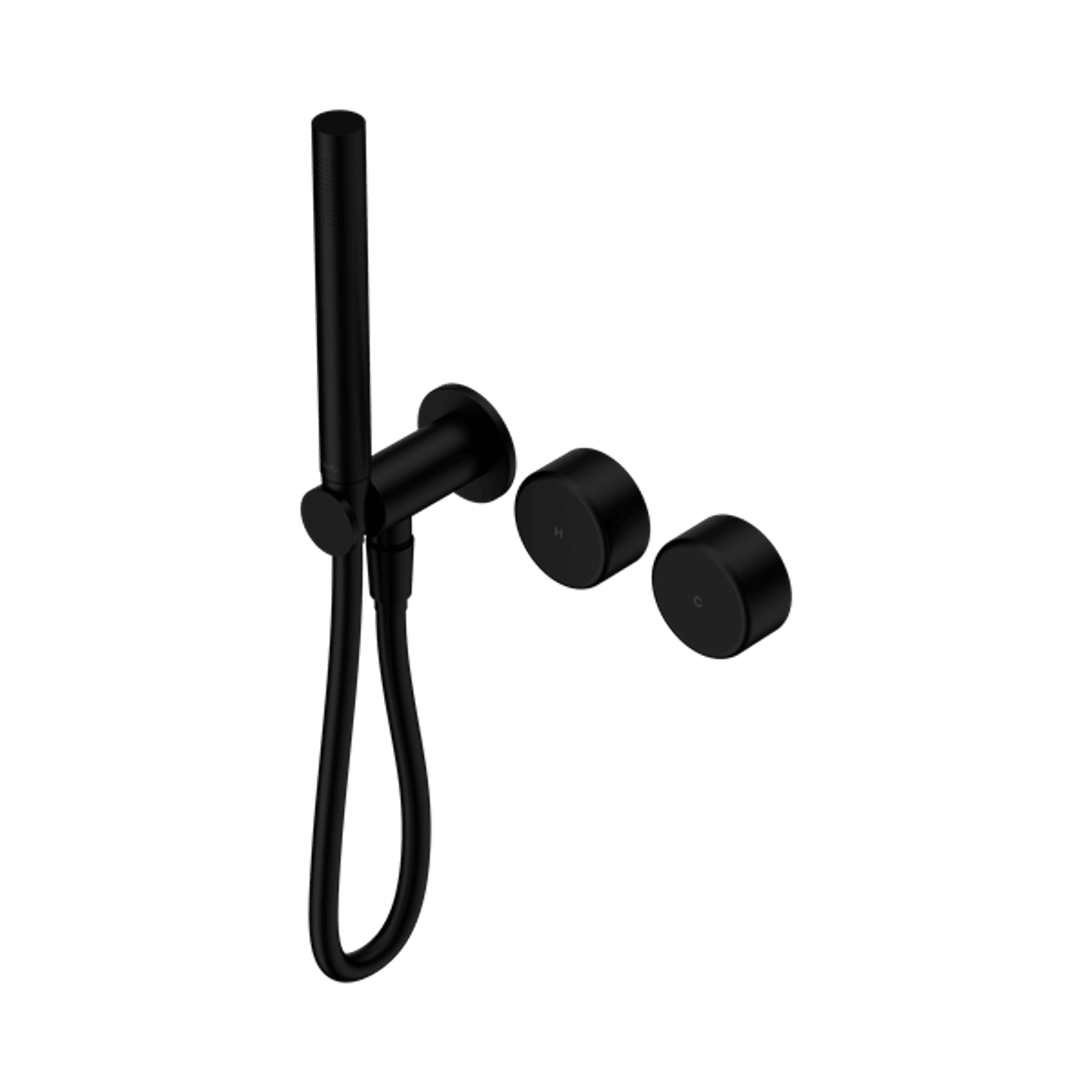 Serenity Shower System Metal Handle And Slim Shower Matte Black gallery detail image